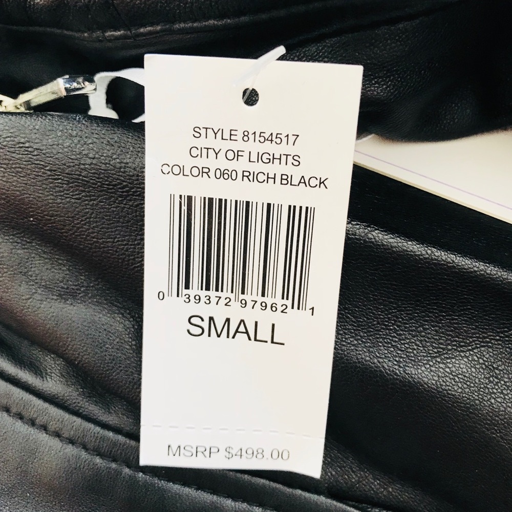 NWT**1. State***Black Biker Leather Jacket Small $498 - Picture 7 of 8